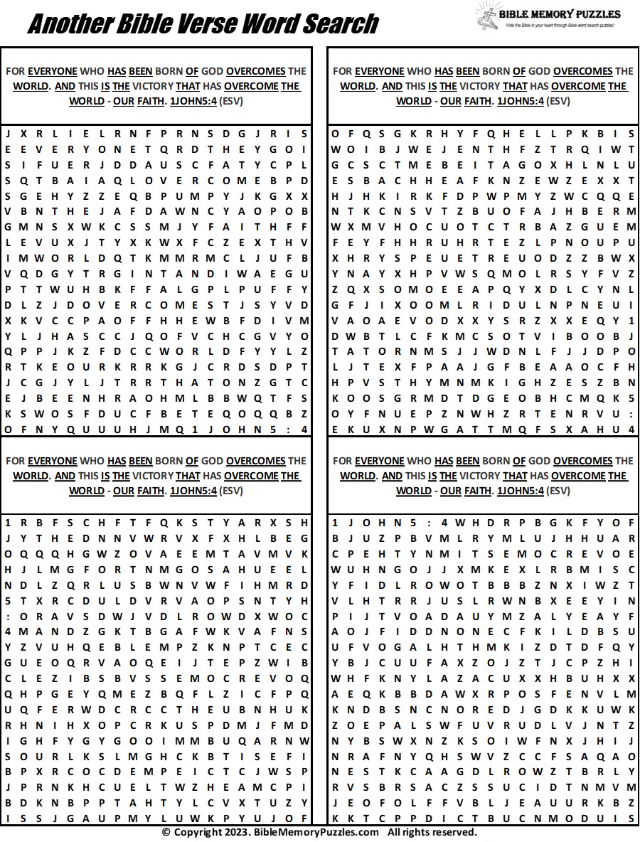 ESV-WS-62-1Joh-005-004-0 – Bible Memory Puzzles